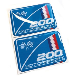 2x 200 Motorsport French Flag Wing 3D Decal Sticker Badges Fits Renault Clio Sport
