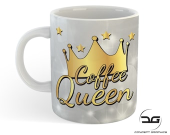 Coffee Queen Lustige Neuheit Kaffeetasse Tasse - Weihnachtsgeschenk Geschenk - Lustiges Geburtstagsgeschenk - Freundin Geschenk - Geschenk für Sie - Bester Freund Geschenk