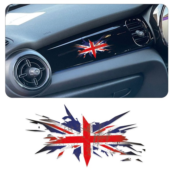 Union Jack Farbe Flagge Dashboard Vinyl Aufkleber Aufkleber passend für Mini Cooper S F56 F55 F57