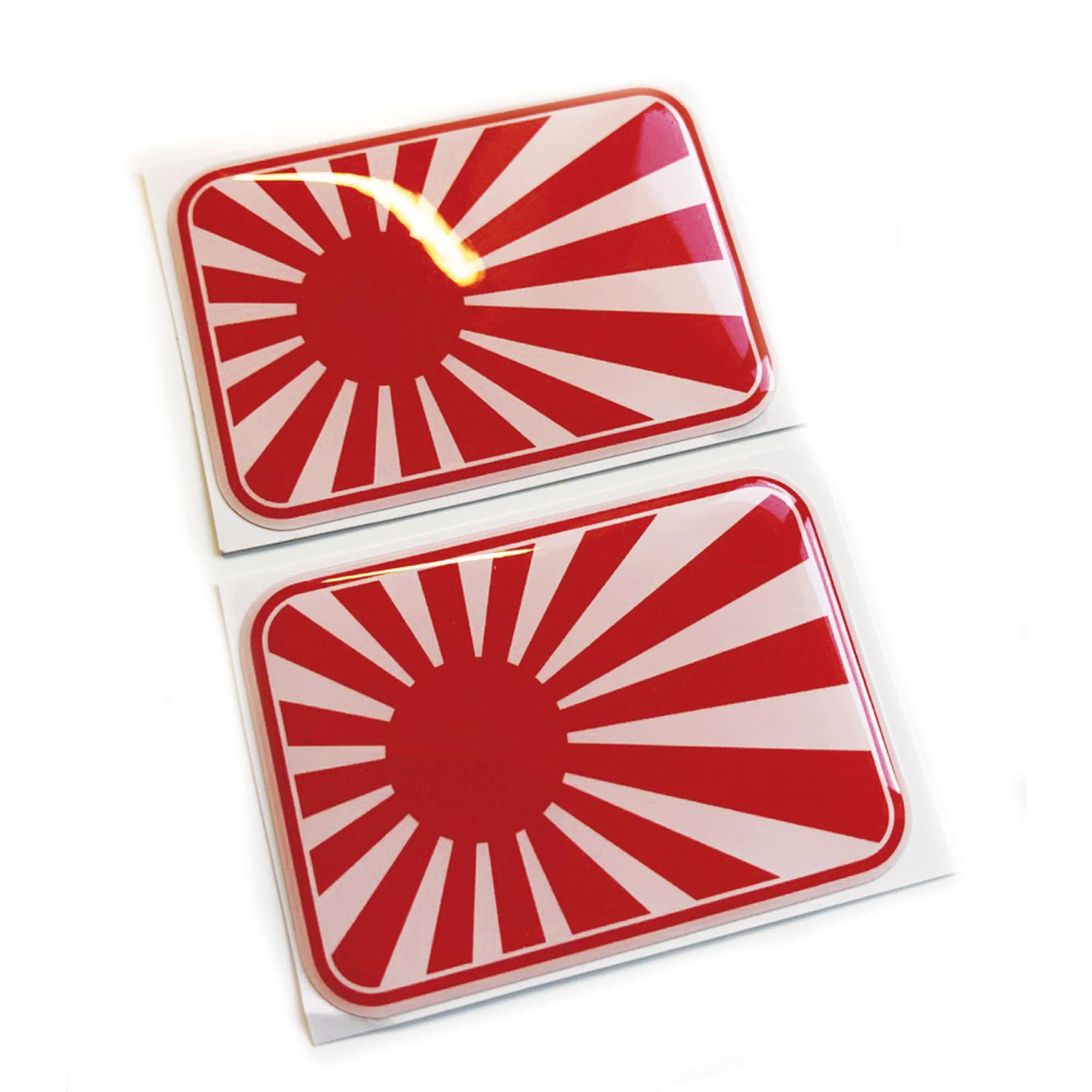 2x Rising Sun Japan Flag Car Wing 3D Decal Sticker Badges Fits JDM