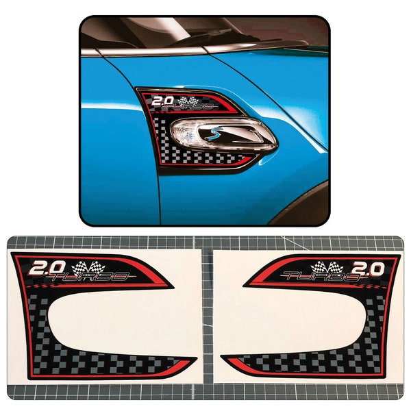 2.0 Works Side Trim Wing Badge Decal Stickers Fits Mini Cooper One JCW F56 F55 F57