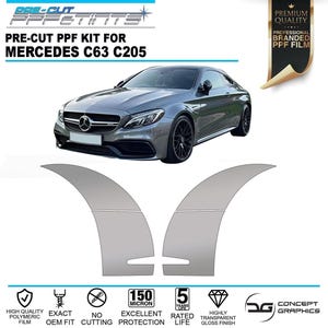 Rear Wheel Arches Stone Chip Guard Pre-cut PPF Paint Protection Film Kit for Mercedes-Benz C63 AMG c205