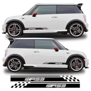 Supercharged Side Stripes For Mini Cooper S JCW R53 Vinyl Decal Sticker Graphics