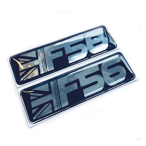 2x F56 Union Jack Car Chrome Wing 3D Decal Sticker Badges Fits Mini Cooper F56