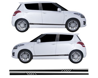 Kit de decalque de faixa lateral de corrida de porta inferior vinil de liberação de ar compatível com Suzuki Swift Sport MK4