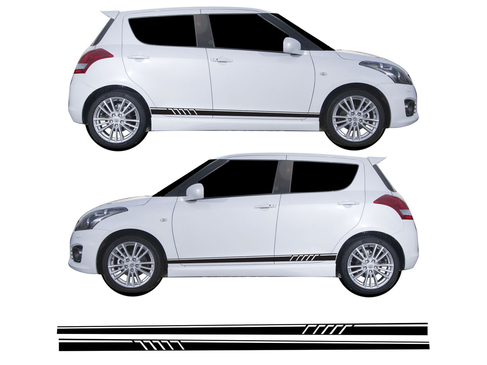 Lower Door Racing Side Stripe Decal Kit Air Release Vinyl Fits Suzuki Swift  Sport MK4 