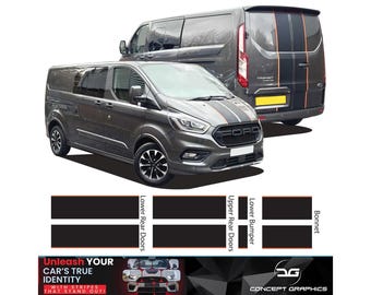 Fits Ford Transit custom Van Bonnet & Barn Doors Vinyl Pin Viper Stripes Decals