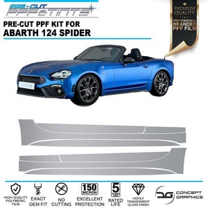Side Skirt Stone Guard Pre-cut PPF Paint Protection Film Kit for Abarth 124 Spider