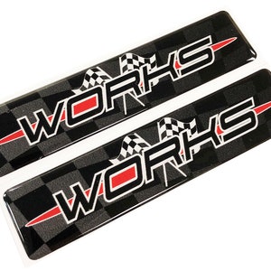 2x Works Car Flügel 3D Aufkleber Aufkleber Abzeichen Passend für Mini Cooper s JCW F55 F56 F57