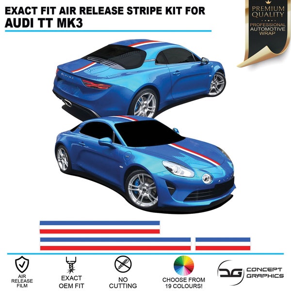 French Flag Over The Top Stipe Kit Exact Factory Fit Air Release Vinyl For Alpine A110