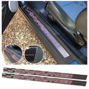 Autocollant de seuil de porte de voiture compatible avec Bmw, autocollant  de seuil de protection de porte de voiture en fibre de carbone, décoration