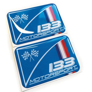 2x 133 Motorsport French Flag Wing 3D Decal Sticker Badges Fits Renault Twingo Sport