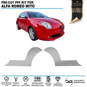 Rear Wheel Arch Stone Guard Pre-cut PPF Paint Protection Film Kit for Alfa Romeo Mito 2008 - 2016