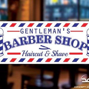 Gentleman&#39;s Barber Shop Hair Dressers Window Wall Door Salon Full Colour Vinyl Sticker Sign Turkish Barber Shop Graphic Art Beauty Salon