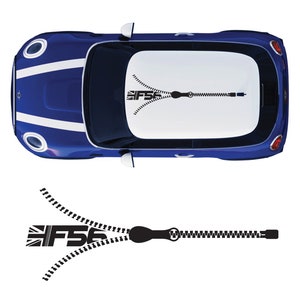 F56 Union Jack Flagge Reißverschluss Reißverschluss Dach Vinyl Aufkleber Sticker Grafik Mini Cooper S, One & JCW Modelle