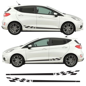 Checkered Doors Side Stripes Decal Kit Air Release Vinyl Fits Ford Fiesta ST 5dr MK8