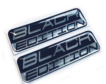 2x Black Edition Auto 3D Chrom Gewölbt Gel Aufkleber Aufkleber Aufkleber Badges Passend für Vw, Audi, Motorrad, Motorrad