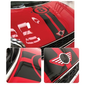 Exact Fit Centre Racing Bonnet Stripes Decal Kit Air Release Vinyl Fits Mini Countryman F60 Cooper S