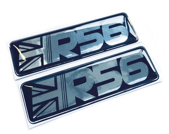 2x R56 Union Jack Car Chrome Wing 3D Decal Sticker Badges Fits Mini Cooper s R56