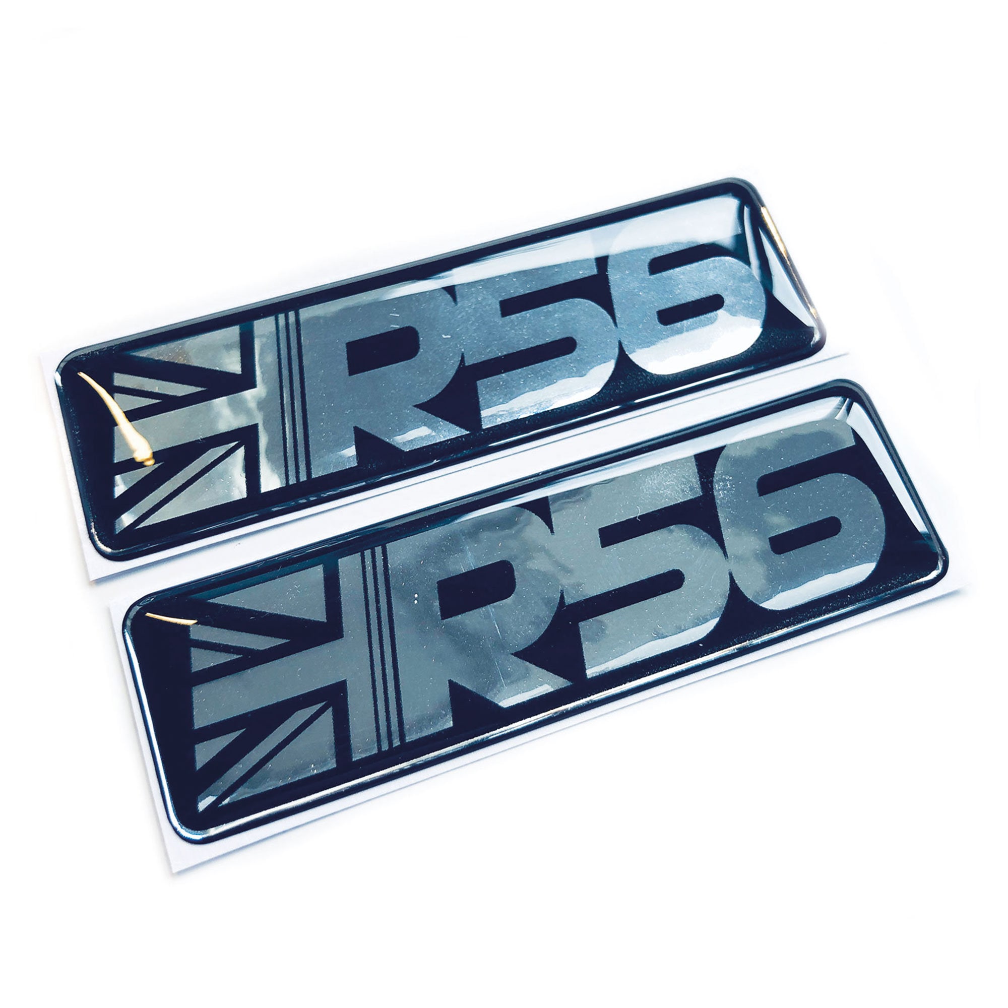 R56 Round Union Jack Auto 3D Gewölbt Gel Aufkleber Abzeichen Flügel