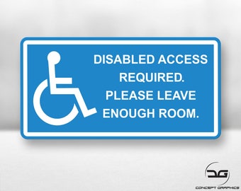 Disabled Access Required Blue Badge Disability Warning Car Minibus Taxi Window Bumper Door Vinyl Decal Safety Sticker Graphic
