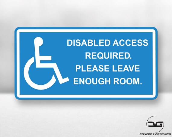 Disabled Access Required Blue Badge Disability Warning Car Minibus Taxi Window Bumper Door Vinyl Decal Safety Sticker Graphic
