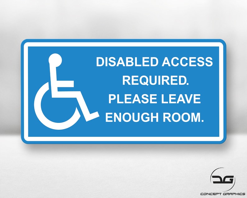 Disabled Access Required Blue Badge Disability Warning Car Etsy