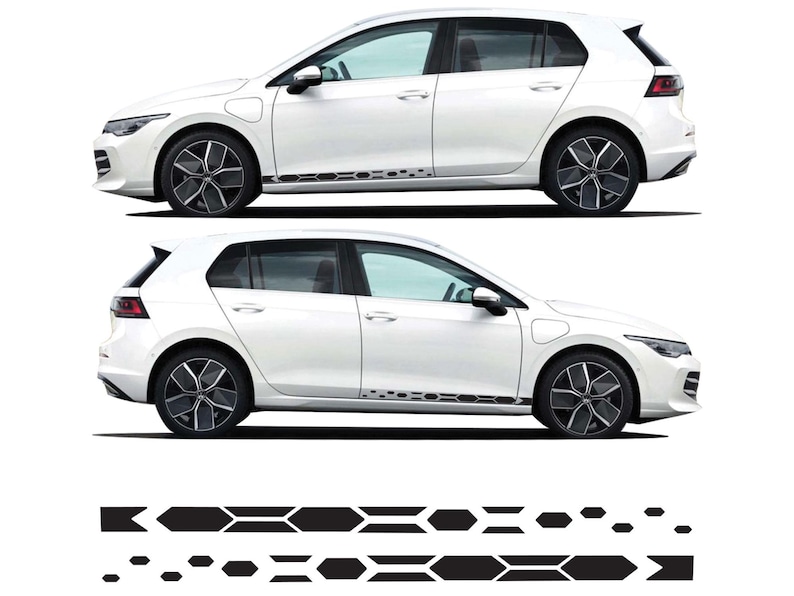 Square Design Car Graphics Hex Side Stripe Decal Stickers Graphics Kit Exact Fit Bubble Free Vinyl ...