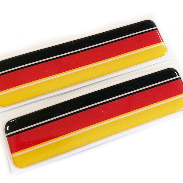 2x German Germany 3D Domed Gel Decal Sticker Badges Fits BMW Audi
