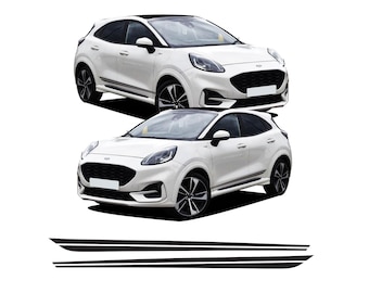 Twin Sport Side Racing Side Stripes Decal Stickers Vinyl Kit Fits Ford Puma ST