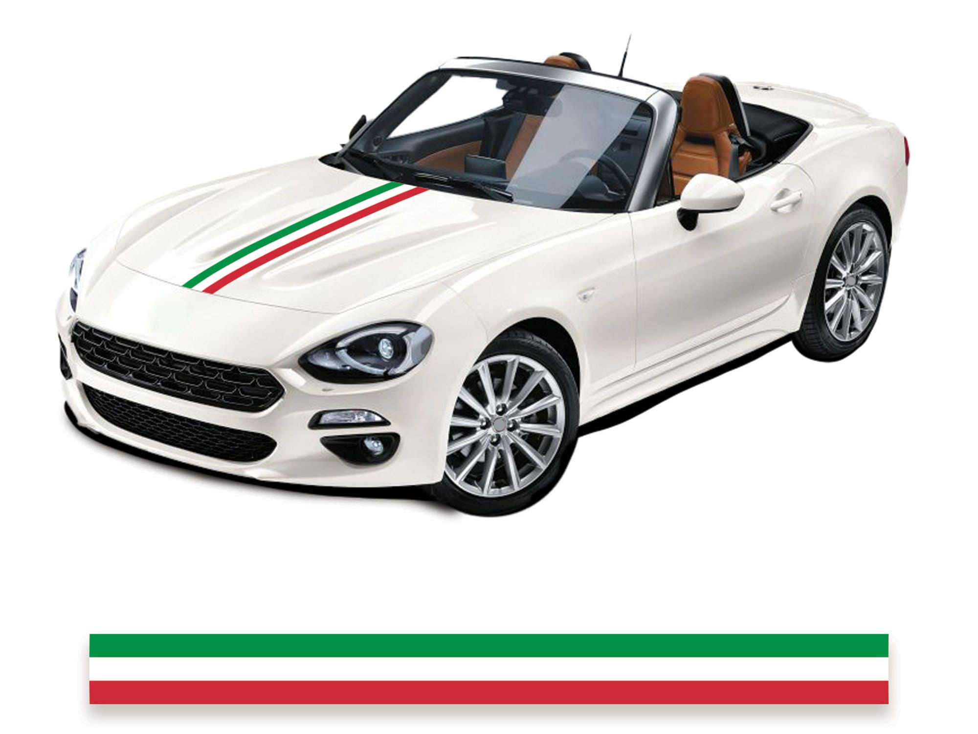 Italian Flag Bonnet Stripe Decal Exact Fit Air Release Vinyl Fit 