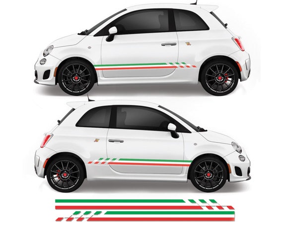 Buy Chequered Italian Flag Side Stripes Fits Fiat 500 595 Abarth