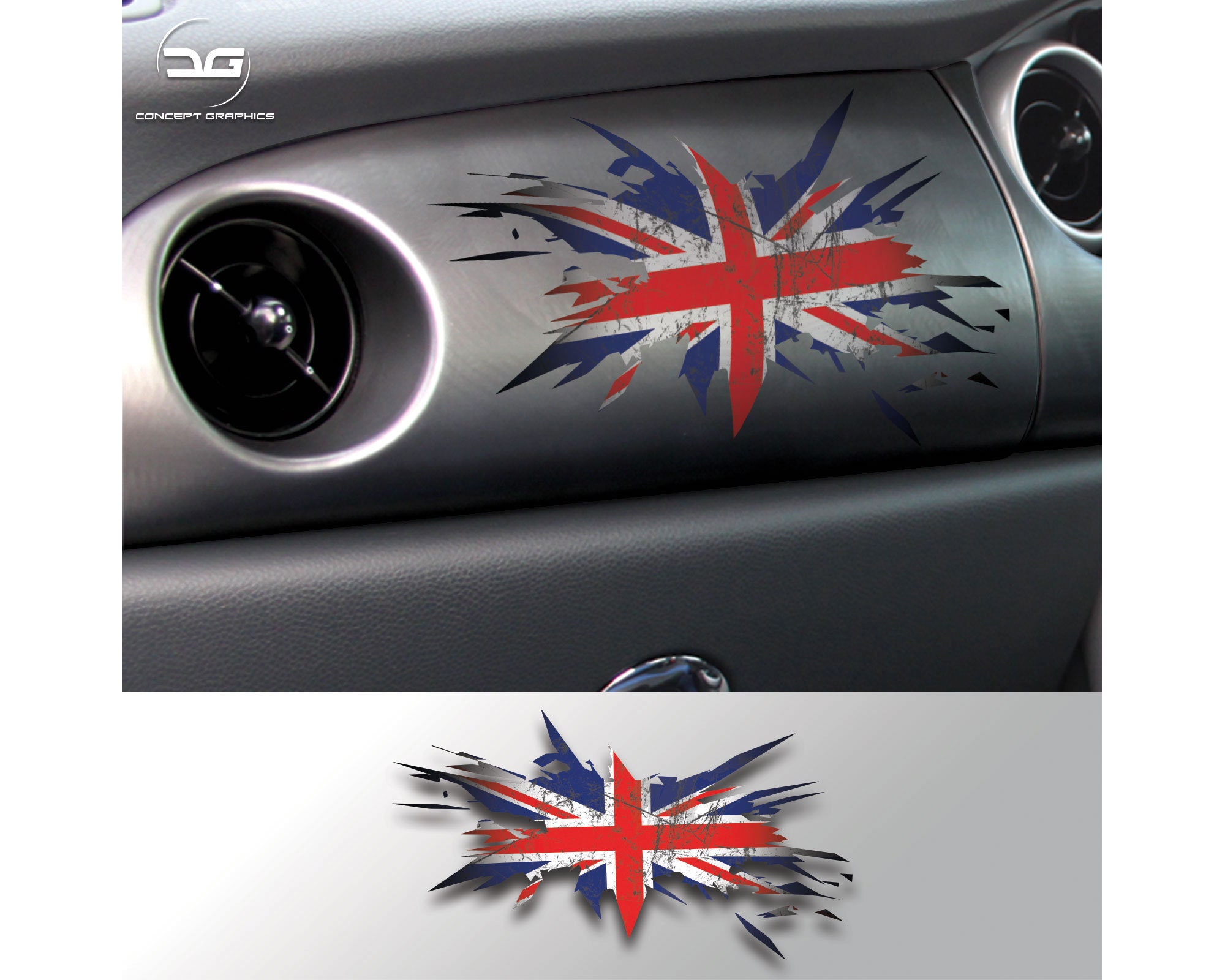 Union Jack Flag Dashboard Vinyl Decal Stickers Fits R53 Mini One