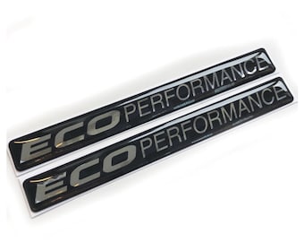 2x Eco Performance 3D Chrom gewölbter Gel Aufkleber Aufkleber Abzeichen passend für Ford EcoBoost