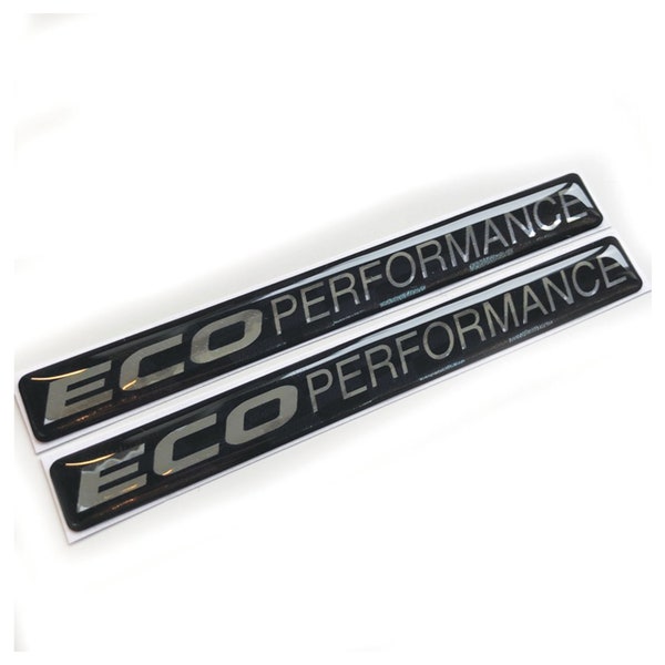 2x  Eco Performance 3D Chrome Domed Gel Decal Sticker Badges Fits Ford EcoBoost