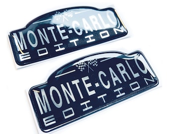 2x adesivi Monte-Carlo con ala cromata 3D, adatti per Skoda Rally