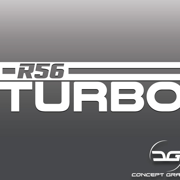 Mini Cooper S R56 Turbo Car Vinyl Decal Sticker | R56 Mini | John Cooper | BMW | GP | Window Sticker | Bumper Sticker | Turbocharged