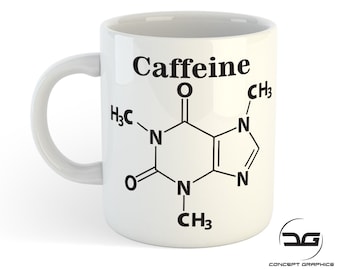 Caffeine Chemical Formula Funny Novelty Coffee Mug Cup - Christmas Gift Present - Funny Birthday Gift - Boyfriend Gift - Girlfriend Gift