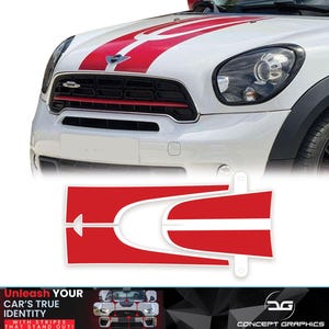 Kit de franjas de capó con vinilo de liberación de aire, ajuste OEM exacto de fábrica para Mini Countryman R60 Cooper S JCW ALL4