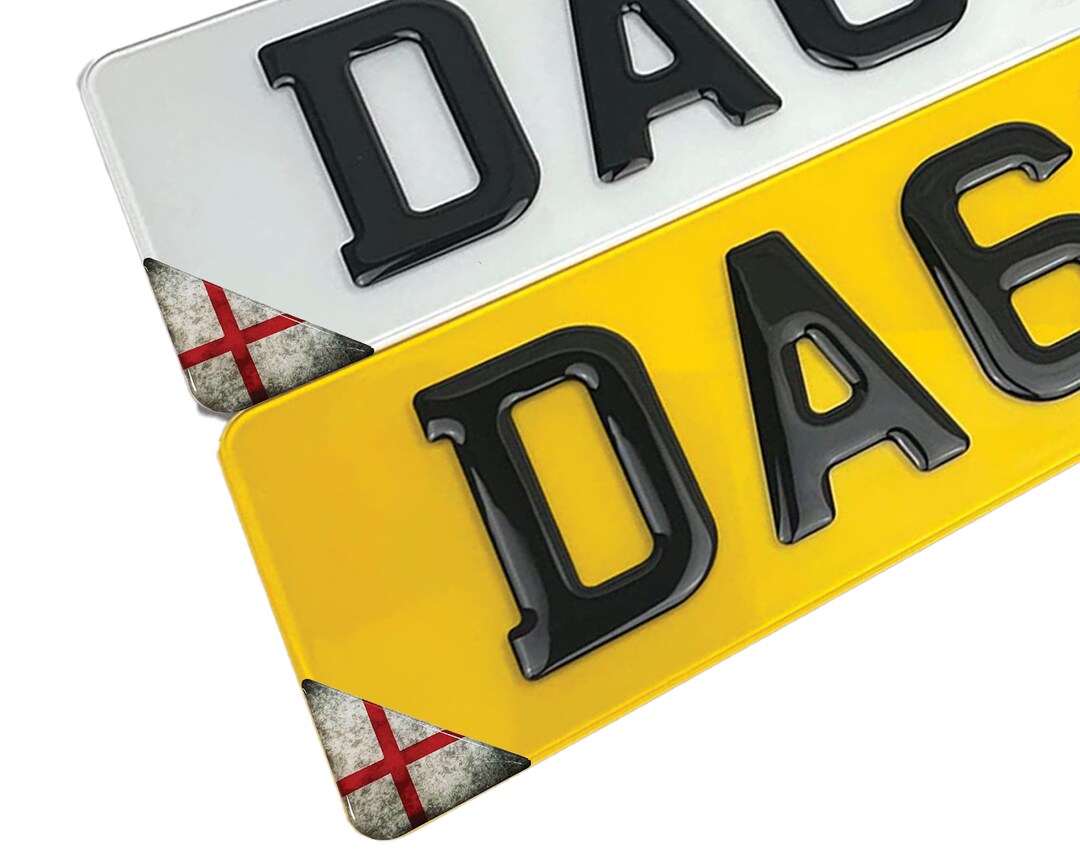 2x England UK English Flag Car Number Plate Corner 3D Domed Gel Resin Badge Stickers Etsy