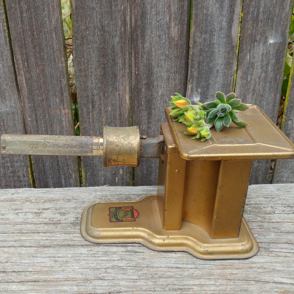 Vintage Brass Scale, Pelouze Postage Scale, Rustic Home Decor, Farmhouse Kitchen, Vintage Office Decor