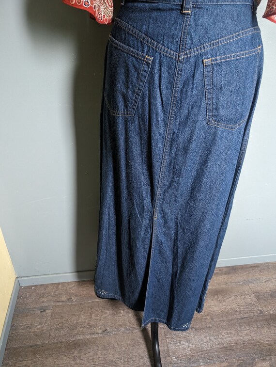 90's Denim Maxi Skirt Vintage Jean Skirt For Work… - image 5