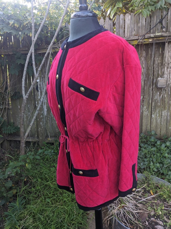 Vintage Plush Quilted Red Jacket by Charter Club