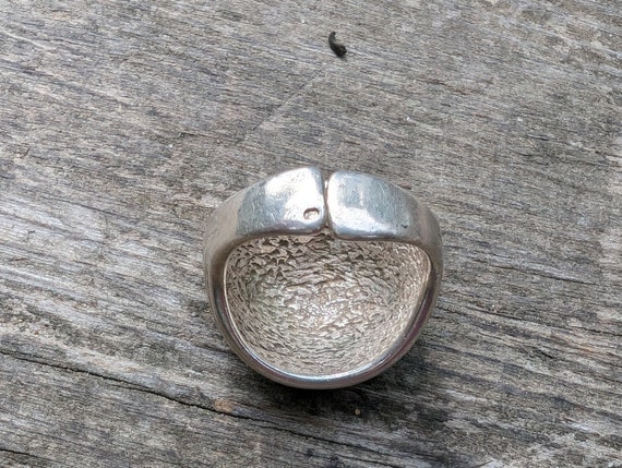 Vintage Mod Ring, Chunky Silver Ring Size 6.5 - image 5