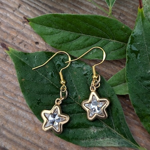 Vintage Rhinestone Star Earrings