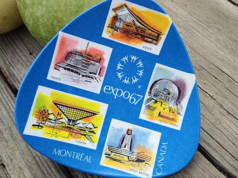 Mid Century Mod Collectable From Canada Canadian Pride Gift 1967 Montreal Expo Souvenir Plate