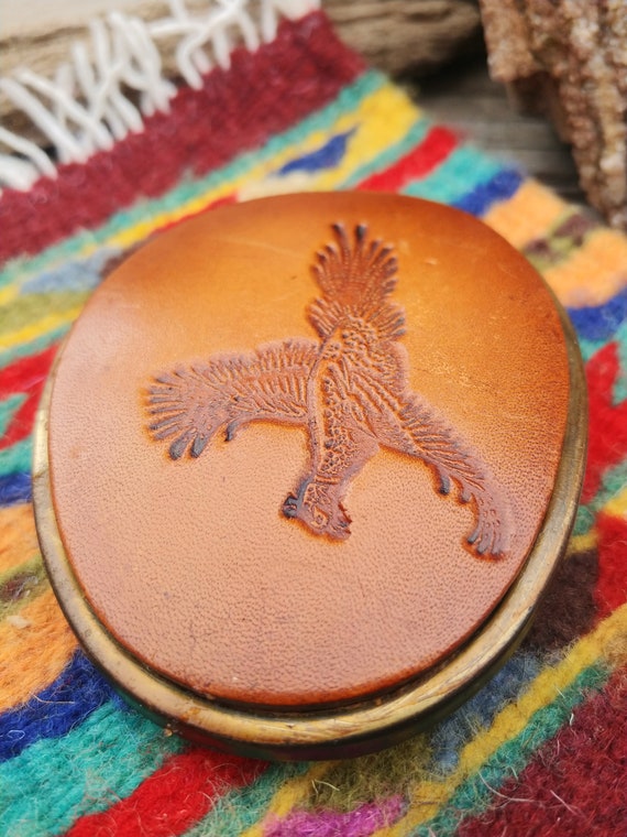 Vintage Pheasant Leather Belt Buckle - image 4