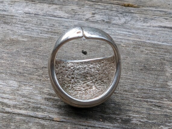 Vintage Mod Ring, Chunky Silver Ring Size 6.5 - image 8