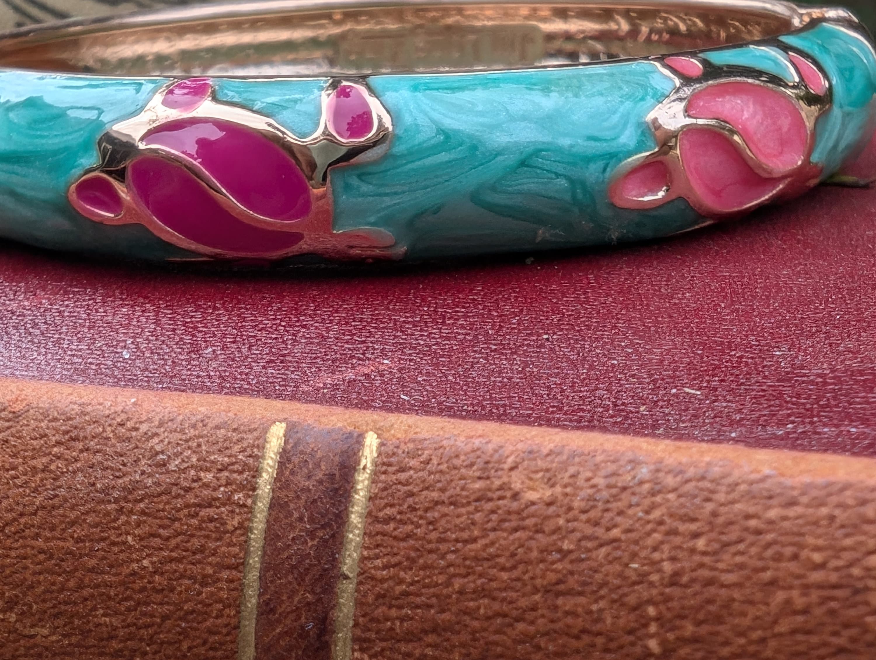 Vintage Jiu Long Xing Enamel Bracelet, Cloisonne Turtle Vintage Jiu Long Xing Enamel Bracelet, Cloisonne Turtle
