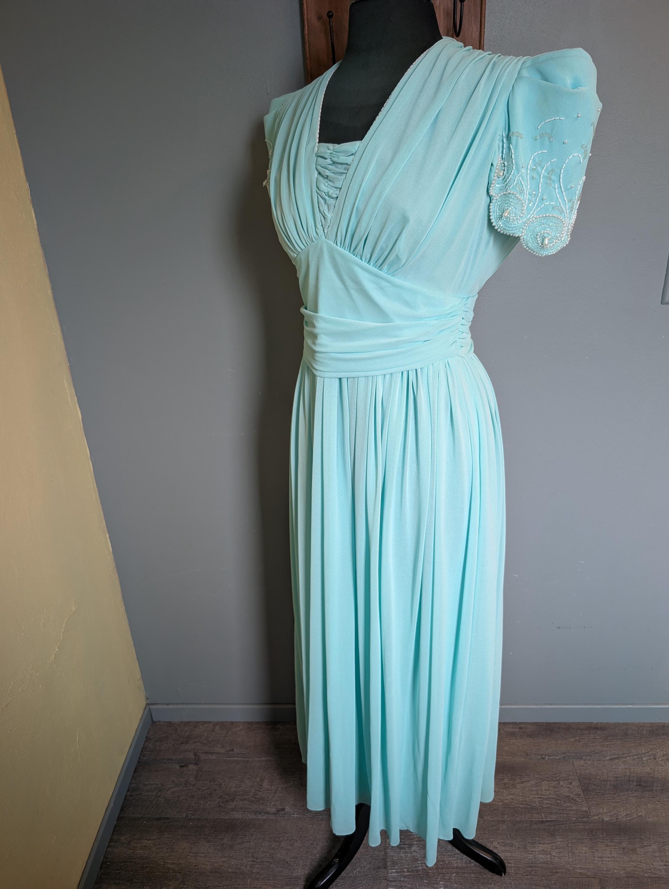 Vintage Robins Egg Blue Cocktail Dress by Jo Ed Sophisticates